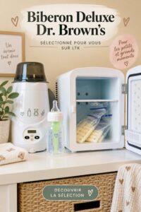 Biberons Dr. Brown's pour bébé sur une table d'alimentation