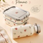 Image de la boîte à lunch Luna en acier inoxydable, élégante et pratique pour les repas des enfants.