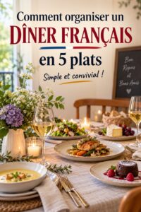 Service de table élégante pour un dîner français