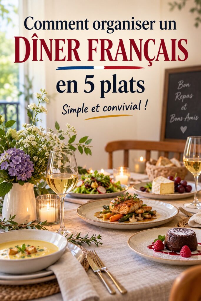 Service de table élégante pour un dîner français
