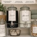 Étiquettes décoratives pour buanderie en vue d'ensemble