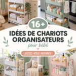 Idées créatives pour organiser les affaires de bébé dans une chambre.