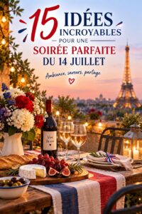 Une table décorée pour une soirée du 14 juillet en famille.