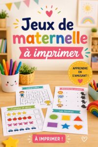 Un enfant en train de colorier un jeu de maternelle à imprimer