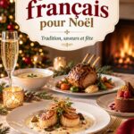 Menu de Noël français original avec plats raffinés et décorations festives