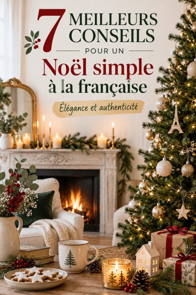 Ambiance chaleureuse d'un Noël à la française avec décorations simples