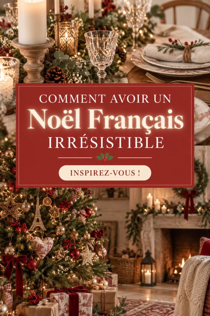 Image d'une table de Noël décorée avec des éléments traditionnels français