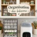 station de rangement pour biberons bien organisée dans une cuisine familiale