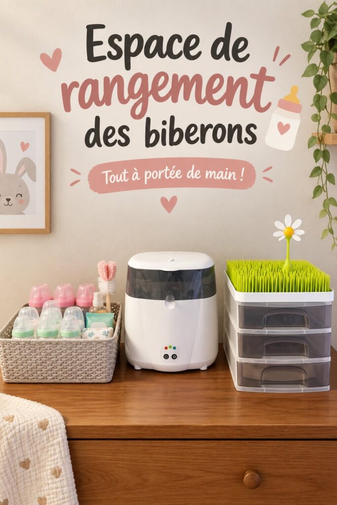 Station d'organisation des biberons pratique et esthétique