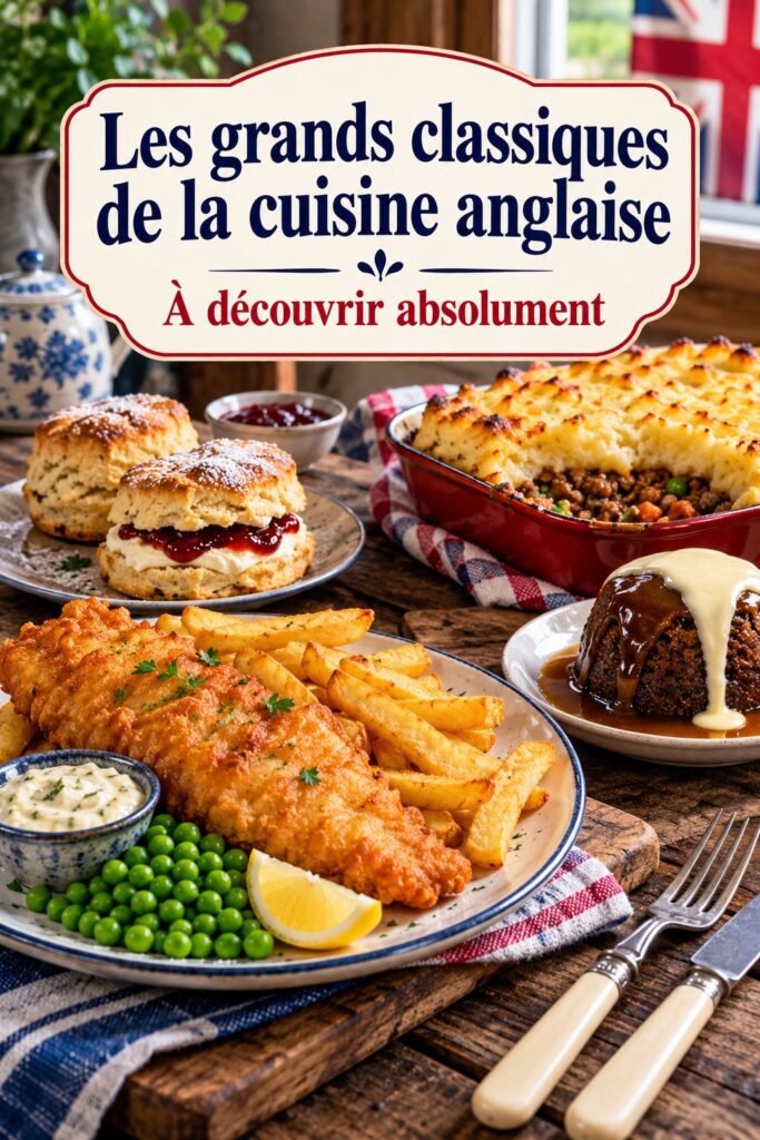 Plat britannique traditionnel avec des ingrédients frais et colorés