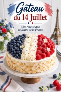 Gâteau tricolore décoré pour la fête nationale française