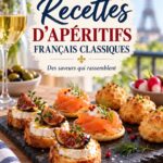 Table dressée pour un apéritif français avec des bouchées savoureuses.