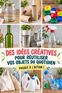 Image montrant des objets du quotidien réutilisés de manière créative dans une maison familiale.