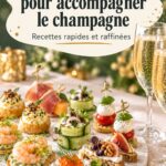 Assortiment élégant d'amuse-bouches prêts à être servis avec du champagne
