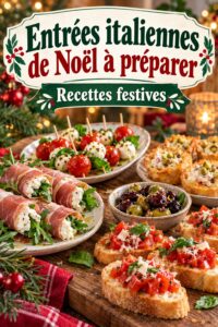 Apéritifs de Noël italiens colorés pour une fête en famille