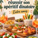 Un apéritif dînatoire avec plusieurs plats typiques français sur une table