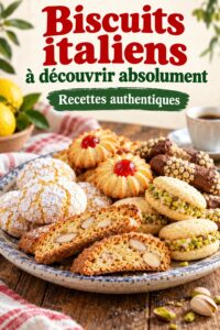 Assortiment de biscuits italiens faits maison sur une table familiale