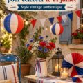 Une table joliment décorée avec des éléments rétro pour célébrer le 14 juillet