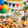 Fête familiale sur le thème Olympique avec des enfants s'amusant
