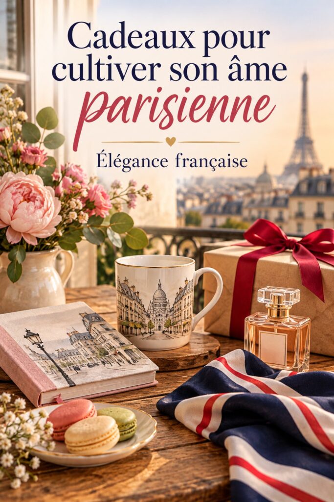 Sélection d'idées de cadeaux français inspirés de la culture et de la gastronomie.