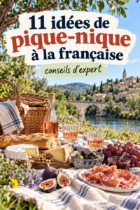 Un pique-nique à la française avec des plats colorés et frais dans un parc ensoleillé
