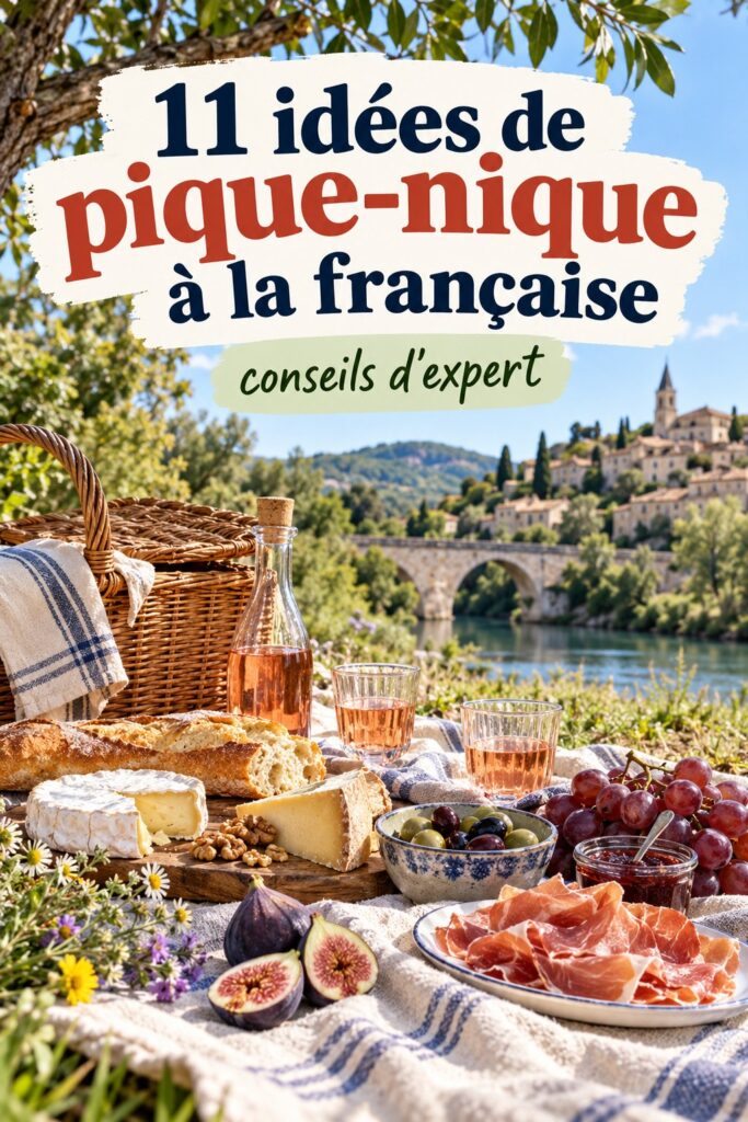 Un pique-nique à la française avec des plats colorés et frais dans un parc ensoleillé