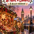 Marché de Noël illuminé à Londres avec des stands et des visiteurs.