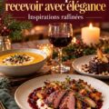 Menu de dîner hivernal élégant avec des plats raffinés