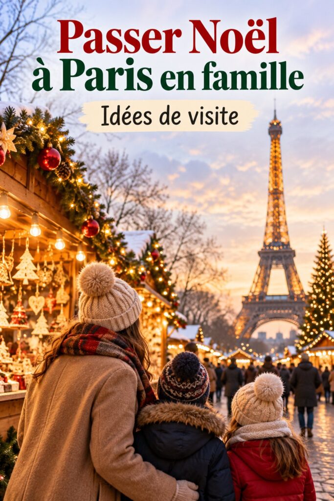 Des illuminations de Noël à Paris montrant l'ambiance festive et familiale