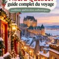 Marché de Noël à Québec avec des décorations festives et des visiteurs