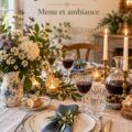 Dîner familial chaleureux autour d'une table décorée