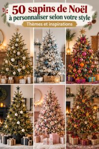 Un beau sapin de Noël décoré de manière originale, reflétant un style personnalisé.