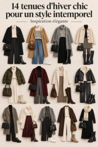 Des tenues d'hiver chic et intemporelles sur mannequins en studio.