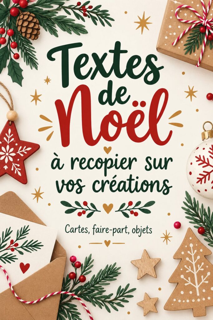 Exemples de créations de Noël avec des textes à recopier.